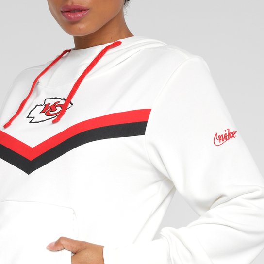 Blusa Moletom NFL Kansas City Chiefs Historic Nike Dri-Fit Com Capuz Feminina
