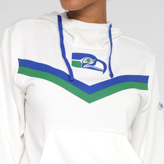 Blusa Moletom NFL Seattle Seahawks Historic Nike Dri-Fit Com Capuz Feminina