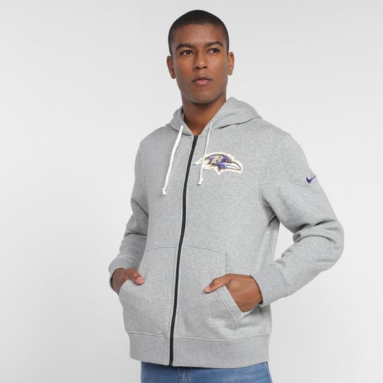 Blusa Moletom Nike NFL Baltimore Ravens Fz Historic Lifestyle com Capuz Masculino