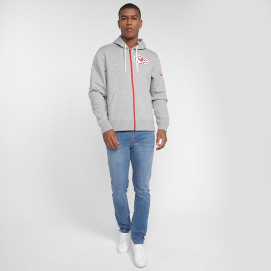 Blusa Moletom Nike NFL Kansas City Chiefs Fz Historic Lifestyle com Capuz Masculino