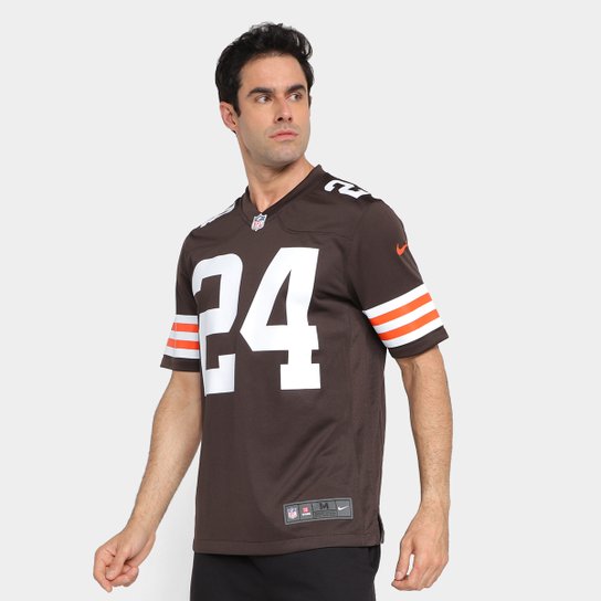 Camisa Nike Cleveland Browns Chubb n° 24 Game Team Colour Jersey Player Masculina