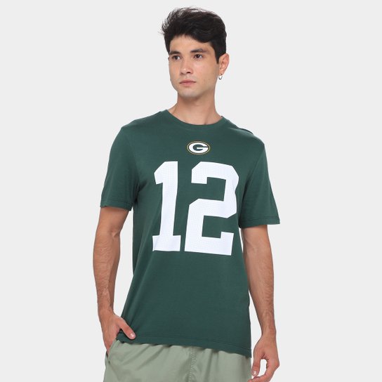 Camisa Nike Green Bay Packers Aaron Rodgers 12 Name & Number Masculina
