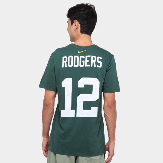 Camisa Nike Green Bay Packers Aaron Rodgers 12 Name & Number Masculina