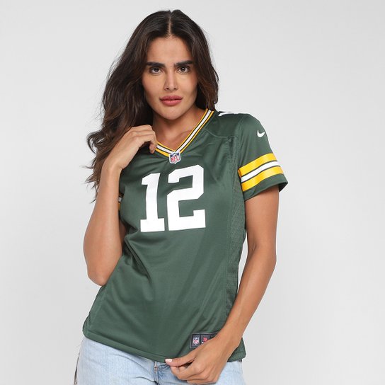Camisa Nike Green Bay Packers Rodgers 12 Game Team Colour Jersey - Player Feminina