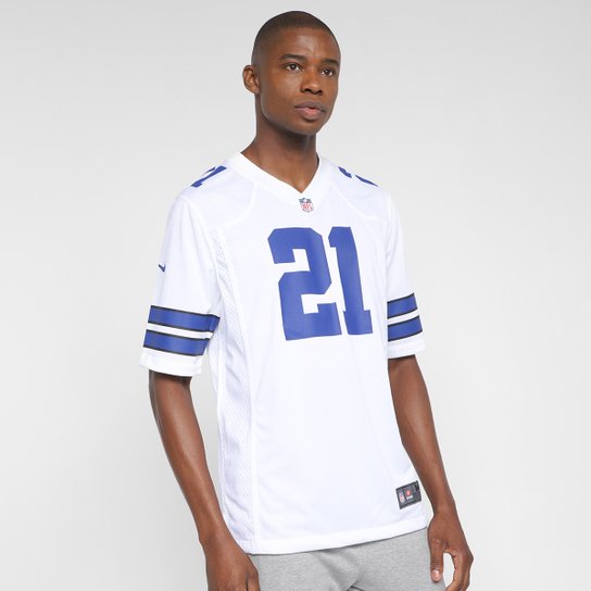 Camisa Nike NFL Dallas Cowboys E Elliott n° 21 Game Road Jersey Masculina