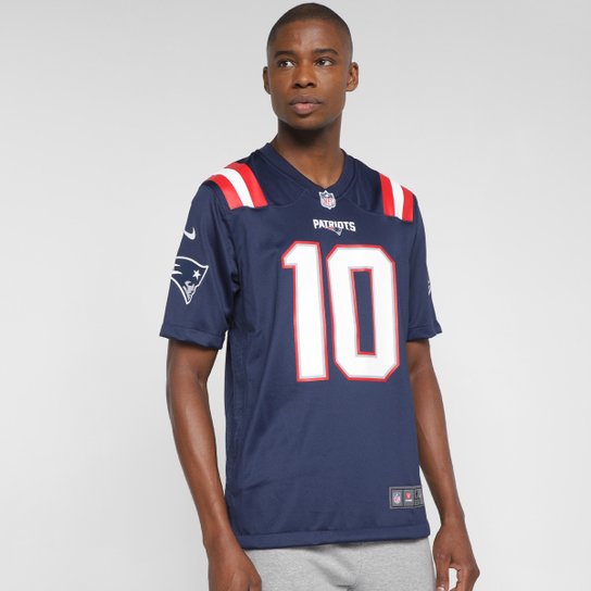 Camisa Nike NFL New England Patriots Mac Jone n° 10 Game Team Colour Jersey Masculina