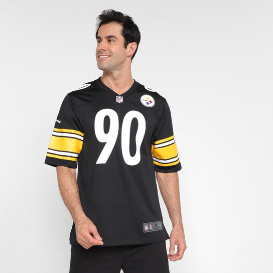 Camisa Nike Pittsburgh Steelers Watt n° 90 Game Team Colour Jersey Player Masculina