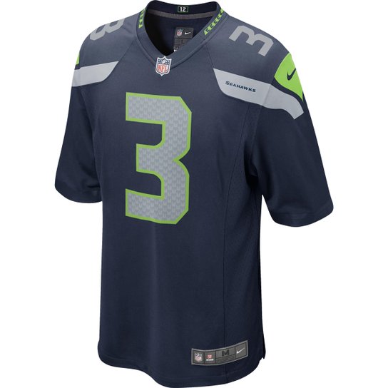 Camisa Seattle Seahawks Russell Wilson n° 3 Nike Game Masculina