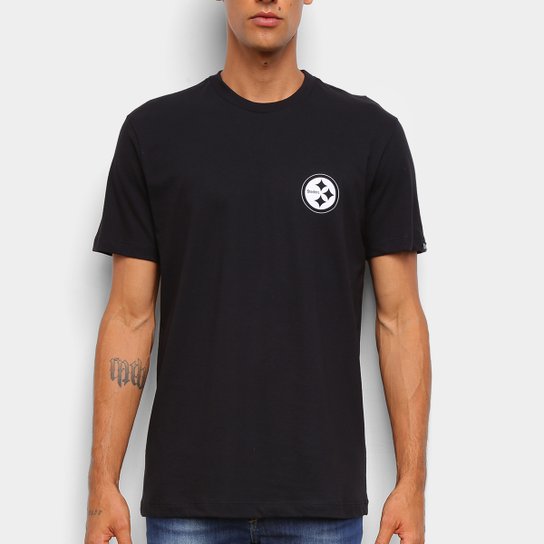 Camiseta Black Pack NFL Pittsburgh Steelers New Era Logo Shield Masculina