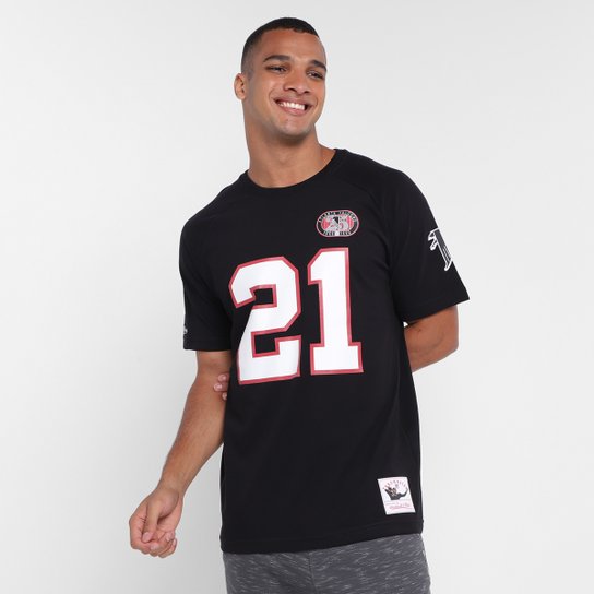 Camiseta Mitchell & Ness Raglan Atlanta Falcons Masculina