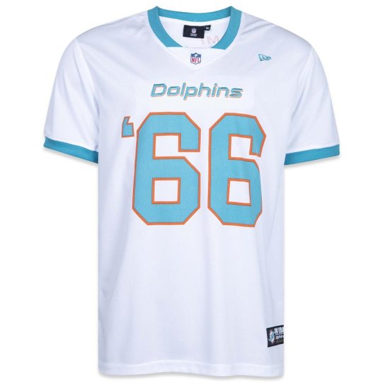 Camiseta New Era Jersey Core NFL Miami Dolphins Masculina