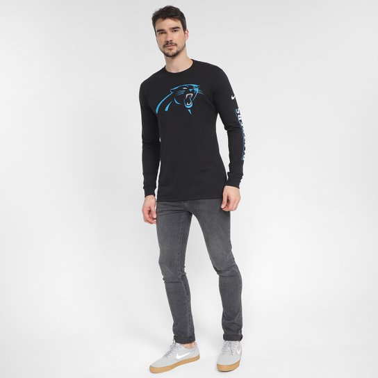 Camiseta NFL Caroline Panthers Nike Manga Longa Masculina