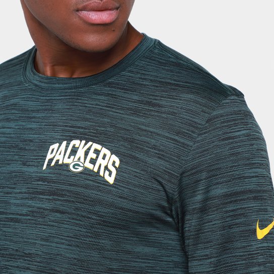 Camiseta NFL Green Bay Packers Nike Drop 2 Dri-Fit Team Velocity Manga LongaMasculina