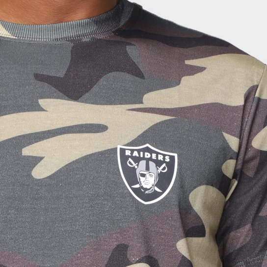 Camiseta NFL Las Vegas Raiders New Era Military Total Camo Masculina