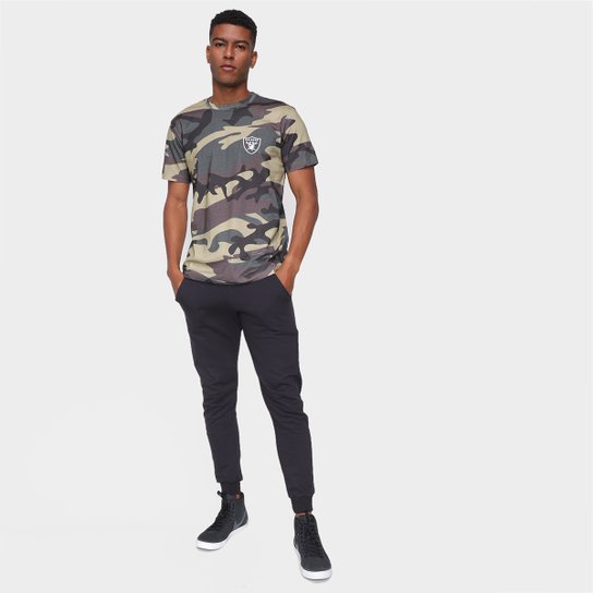 Camiseta NFL Las Vegas Raiders New Era Military Total Camo Masculina