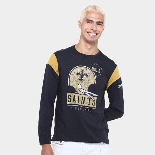Camiseta NFL New Orleans Saints Nike Manga Longa Masculina