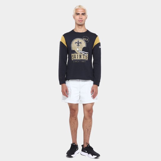 Camiseta NFL New Orleans Saints Nike Manga Longa Masculina