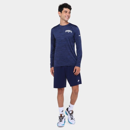 Camiseta Nike Dallas Cowboys Drop 2 Dri-FIT Team Velocity Manga Longa Masculina