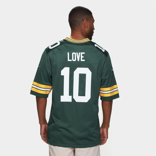 Camiseta Nike Green Bay Packers Jordan Love n° 10 Game Masculina