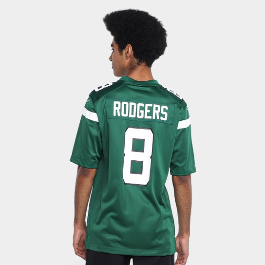 Camiseta Nike New York Jets Aaron Rodgers n° 8 Game Masculina