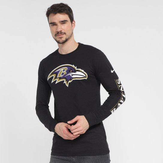 Camiseta Nike NFL Baltimore Ravens Fashion Manga Longa Masculina