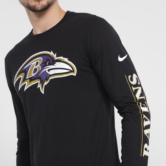 Camiseta Nike NFL Baltimore Ravens Fashion Manga Longa Masculina