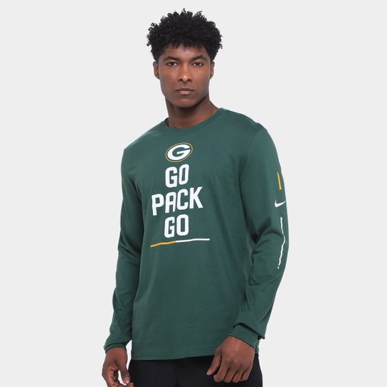 Camiseta Nike NFL Green Bay Packers Team Slogan Manga Longa Masculina