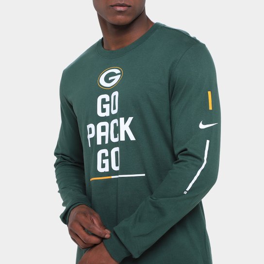 Camiseta Nike NFL Green Bay Packers Team Slogan Manga Longa Masculina