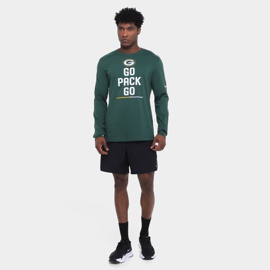 Camiseta Nike NFL Green Bay Packers Team Slogan Manga Longa Masculina
