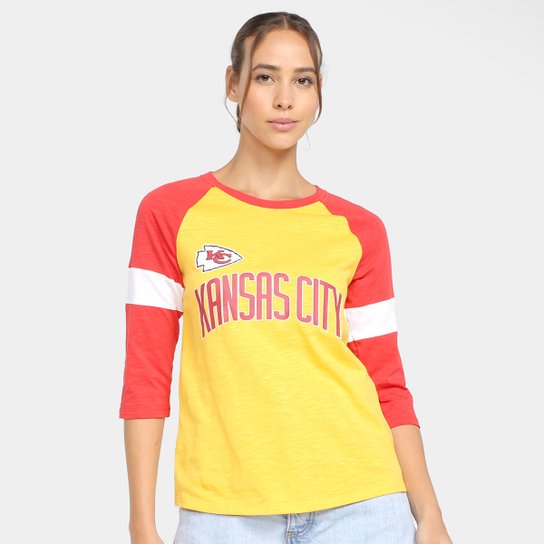 Camiseta Nike NFL Kansas City Chiefs Slub 3Q Raglan Feminina