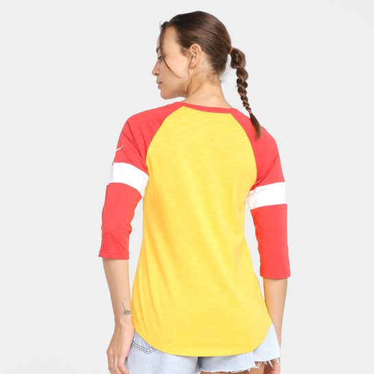 Camiseta Nike NFL Kansas City Chiefs Slub 3Q Raglan Feminina