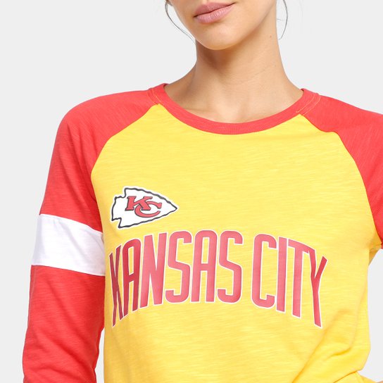 Camiseta Nike NFL Kansas City Chiefs Slub 3Q Raglan Feminina
