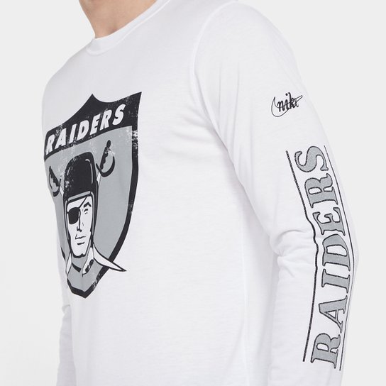 Camiseta Nike NFL Las Vegas Raiders Fashion Manga Longa Masculina