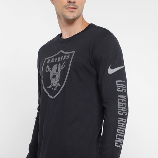 Camiseta Nike NFL Las Vegas Raiders Reflective Essential Manga Longa Masculina