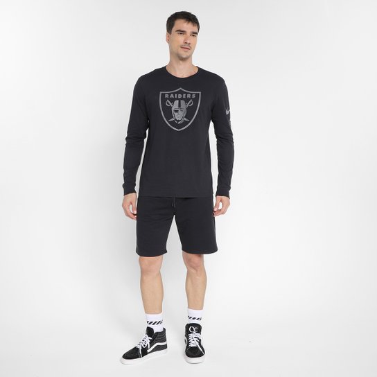 Camiseta Nike NFL Las Vegas Raiders Reflective Essential Manga Longa Masculina