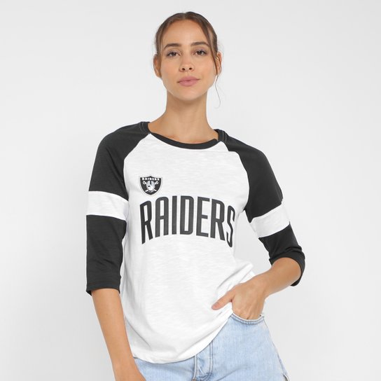 Camiseta Nike NFL Las Vegas Raiders Slub 3Q Raglan Feminina