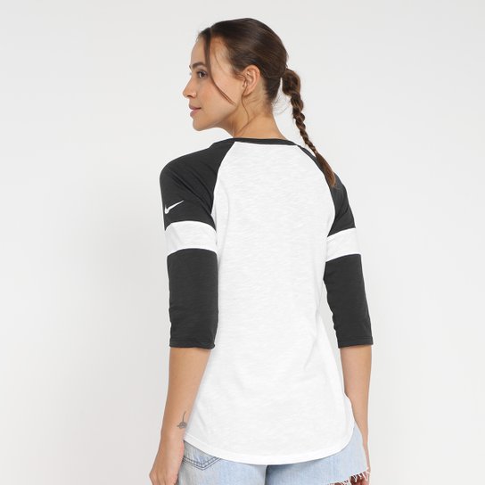 Camiseta Nike NFL Las Vegas Raiders Slub 3Q Raglan Feminina