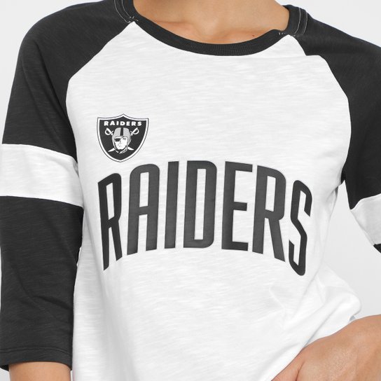 Camiseta Nike NFL Las Vegas Raiders Slub 3Q Raglan Feminina