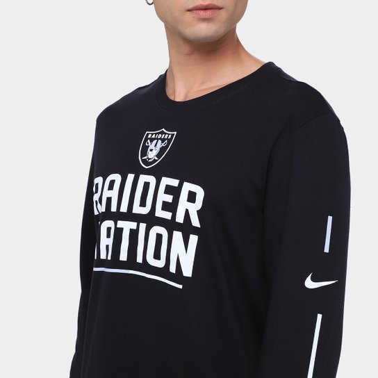 Camiseta Nike NFL Las Vegas Raiders Team Slogan Manga Longa Masculina