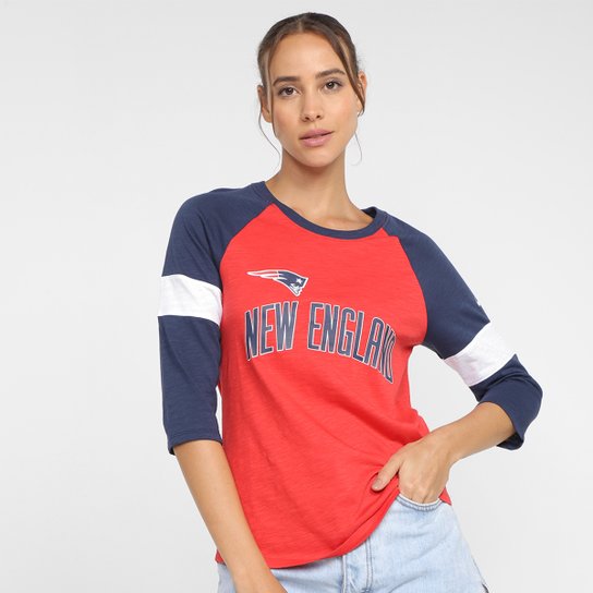 Camiseta Nike NFL New England Patriots Slub 3Q Raglan Feminina