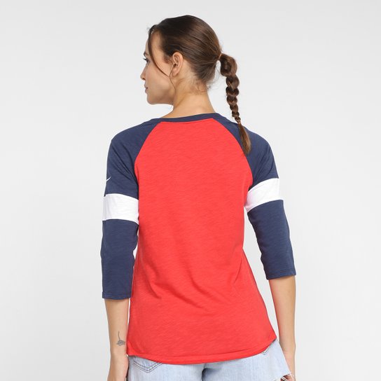 Camiseta Nike NFL New England Patriots Slub 3Q Raglan Feminina
