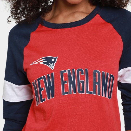 Camiseta Nike NFL New England Patriots Slub 3Q Raglan Feminina