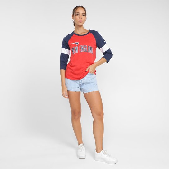 Camiseta Nike NFL New England Patriots Slub 3Q Raglan Feminina