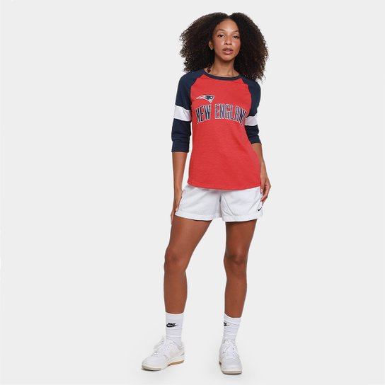 Camiseta Nike NFL New England Patriots Slub 3Q Raglan Feminina