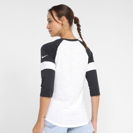 Camiseta Nike NFL New Orleans Saints Slub 3Q Raglan Feminina