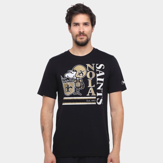Camiseta Nike NFL New Orleans Saints Triblend Logo Masculina