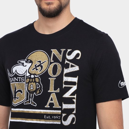 Camiseta Nike NFL New Orleans Saints Triblend Logo Masculina
