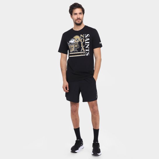 Camiseta Nike NFL New Orleans Saints Triblend Logo Masculina