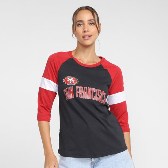 Camiseta Nike NFL San Francisco 49ers Slub 3Q Raglan Feminina