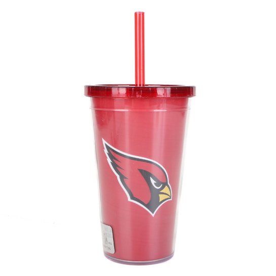 Copo NFL Arizona Cardinals Com Canudo 600 ml